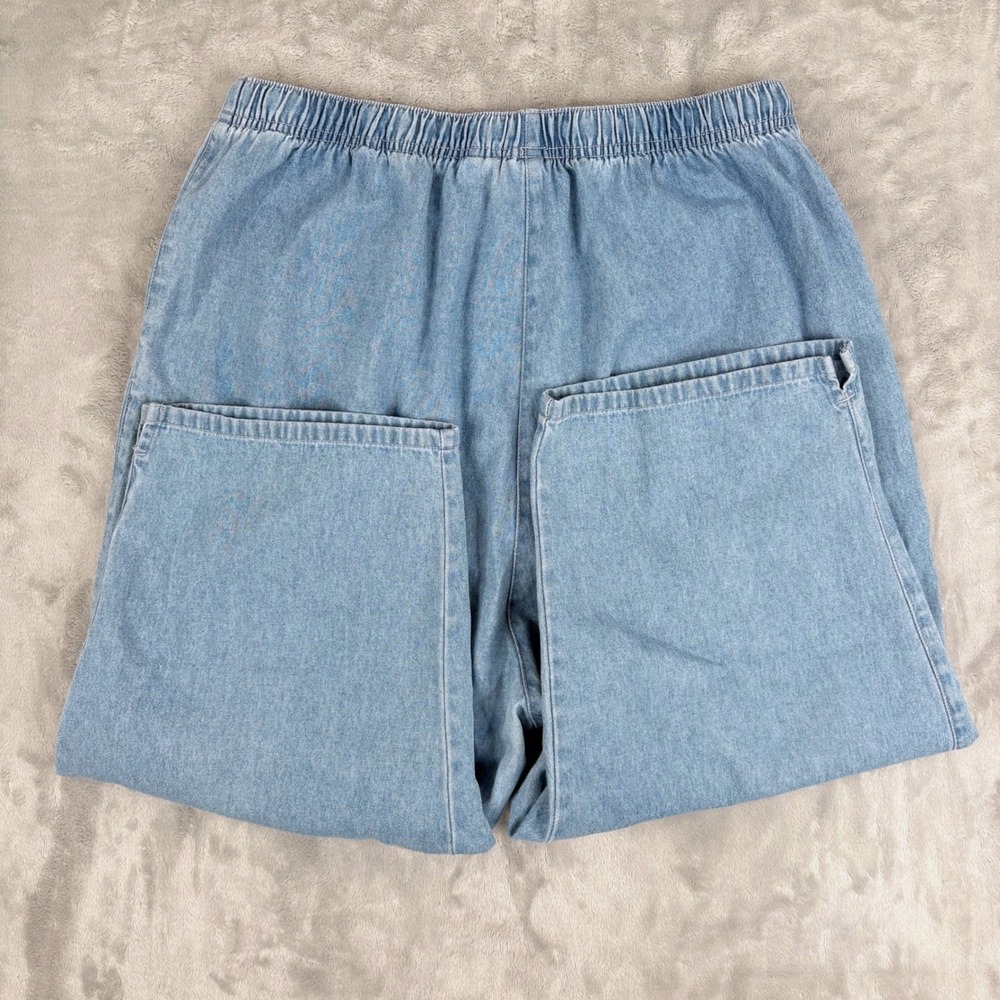 Classic Elements Capri Pants Women 18W Light Wash Denim Drawstring Elastic Waist - Picture 9 of 9